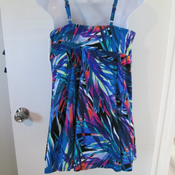 Swim Solutions Printed Bow-Front Swim Dress NWT sz 18 - Picture 10 of 11